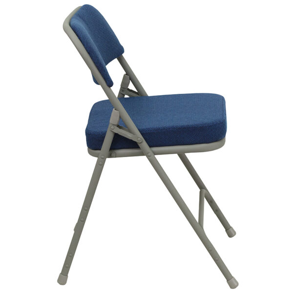 Padded Metal Folding Chair Navy Fabric Folding Chair