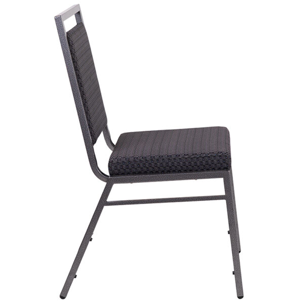 Multipurpose Banquet Chair with Square Back Design Gray Fabric Banquet Chair