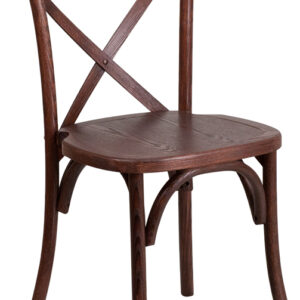 Wholesale HERCULES Series Stackable Mahogany Wood Cross Back Chair