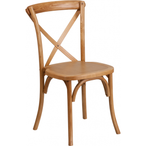 Wholesale HERCULES Series Stackable Oak Wood Cross Back Chair