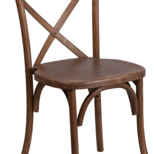 Wholesale HERCULES Series Stackable Pecan Wood Cross Back Chair