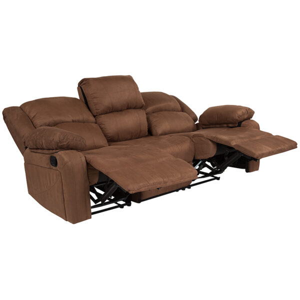 Contemporary Style Brown Microfiber Recliner Sofa