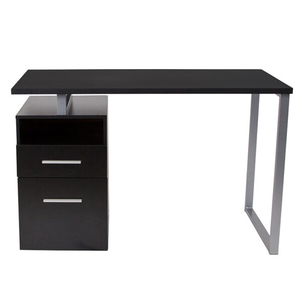 Contemporary Style Dark Ash 2 Drawer Desk