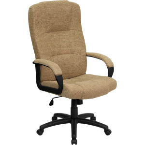 Wholesale High Back Beige Fabric Executive Swivel Office Chair with Arms
