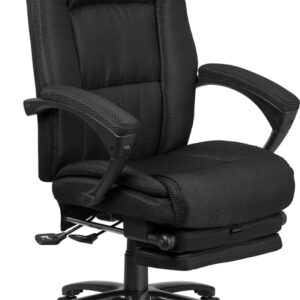 Wholesale High Back Black Fabric Executive Reclining Ergonomic Swivel Office Chair with Comfort Coil Seat Springs and Arms