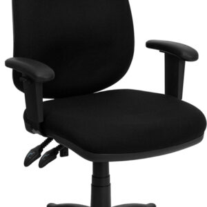 Wholesale High Back Black Fabric Executive Swivel Ergonomic Office Chair with Adjustable Arms