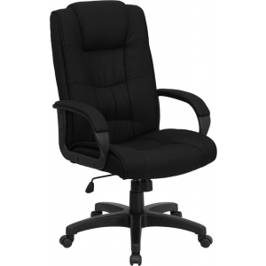 Wholesale High Back Black Fabric Executive Swivel Office Chair with Arms