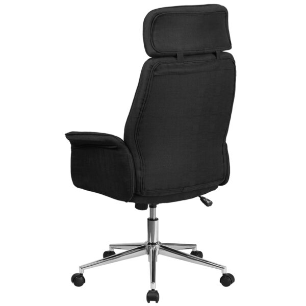 Contemporary Office Chair Black High Back Fabric Chair