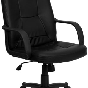 Wholesale High Back Black Glove Vinyl Executive Swivel Office Chair with Arms