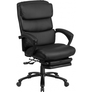 Wholesale High Back Black Leather Executive Reclining Ergonomic Office Chair with Adjustable Headrest