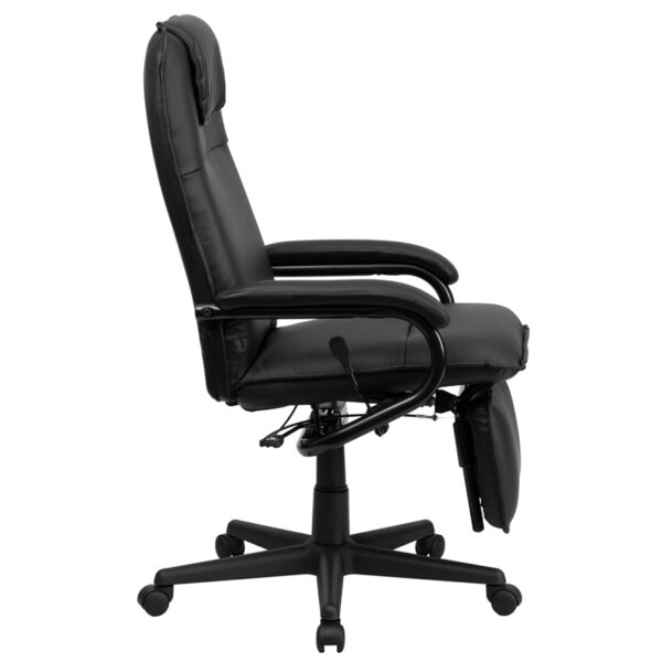 Lowest Price High Back Black Leather Executive Reclining Ergonomic Swivel Office Chair with Arms