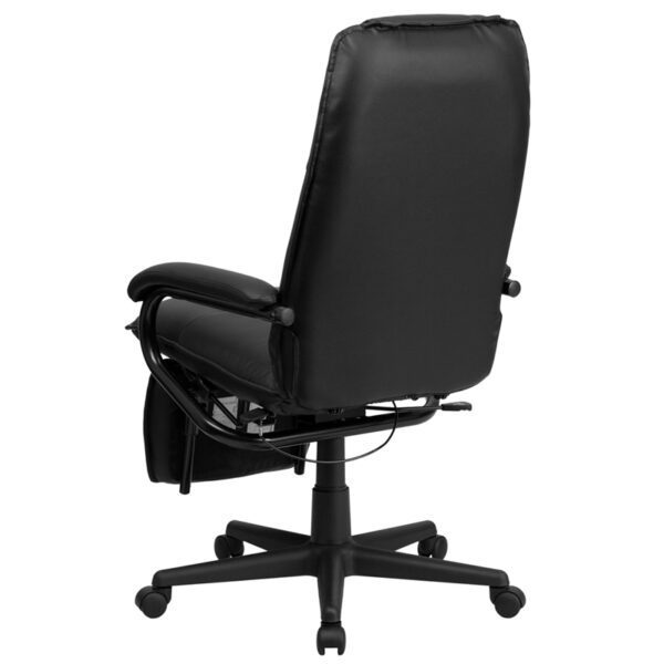 Contemporary Office Chair Black Reclining Leather Chair