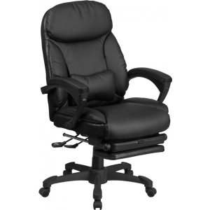 Wholesale High Back Black Leather Executive Reclining Ergonomic Swivel Office Chair with Comfort Coil Seat Springs and Arms