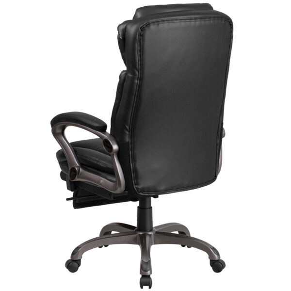 Contemporary Office Chair Black Reclining Leather Chair