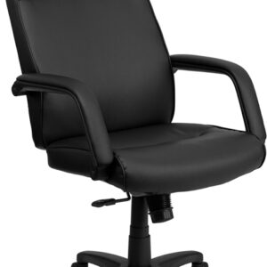 Wholesale High Back Black Leather Executive Swivel Ergonomic Office Chair with Memory Foam Padding and Arms
