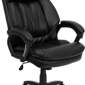 Wholesale High Back Black Leather Executive Swivel Ergonomic Office Chair with Plush Headrest