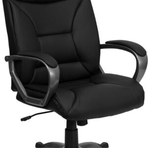 Wholesale High Back Black Leather Executive Swivel Office Chair with Arms