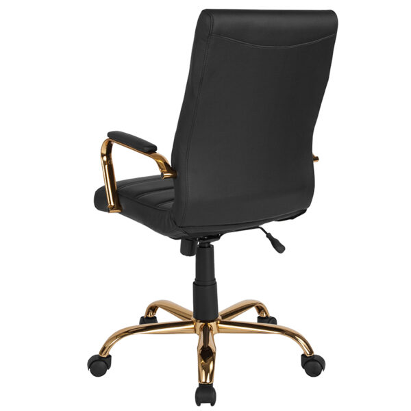 Contemporary Office Chair Black High Back Leather Chair