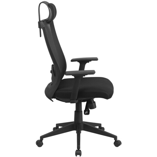 Lowest Price High Back Black Mesh Executive Swivel Ergonomic Office Chair with Back Angle Adjustment and Adjustable Arms