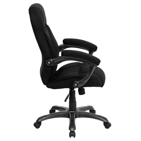 Lowest Price High Back Black Microfiber Contemporary Executive Swivel Ergonomic Office Chair with Arms