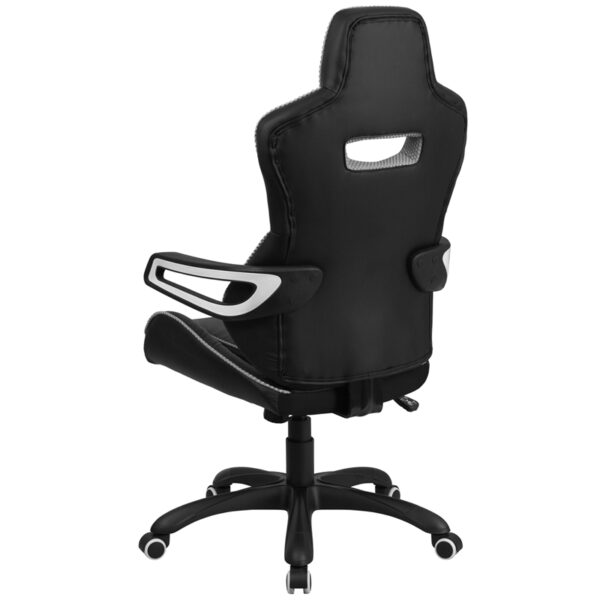 Contemporary Office Chair Black High Back Vinyl Chair