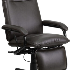 Wholesale High Back Brown Leather Executive Reclining Ergonomic Swivel Office Chair with Arms