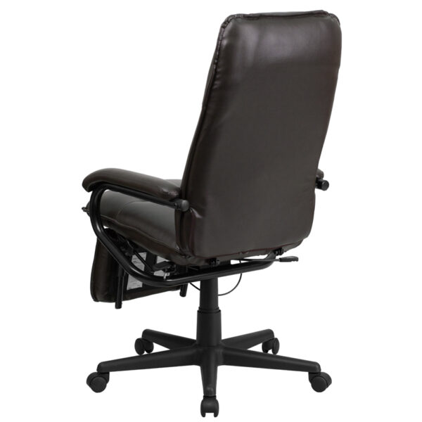 Contemporary Office Chair Brown Reclining Leather Chair
