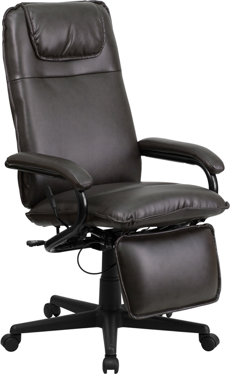 High Back Brown Leather Executive, Brown Leather Ergonomic Office Chair