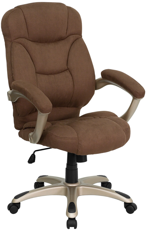 Wholesale High Back Brown Microfiber Contemporary Executive Swivel Ergonomic Office Chair with Arms
