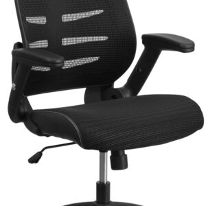 Wholesale High Back Designer Black Mesh Executive Swivel Ergonomic Office Chair with Height Adjustable Flip-Up Arms