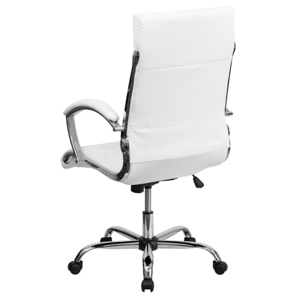 Contemporary Office Chair White High Back Leather Chair