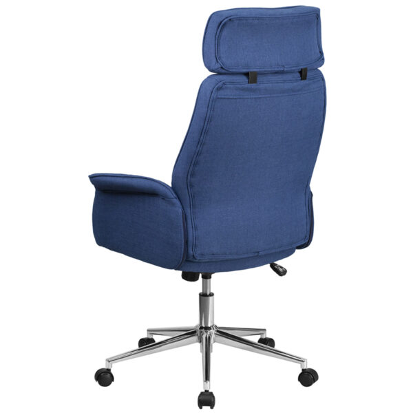 High back desk chair for home or office Blue High Back Fabric Chair