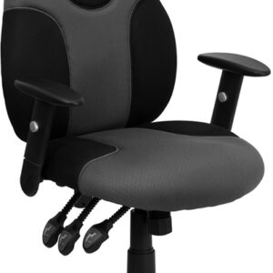 Wholesale High Back Ergonomic Black and Gray Mesh Swivel Task Office Chair with Adjustable Arms