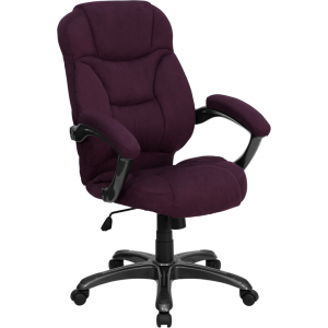 Wholesale High Back Grape Microfiber Contemporary Executive Swivel Ergonomic Office Chair with Arms