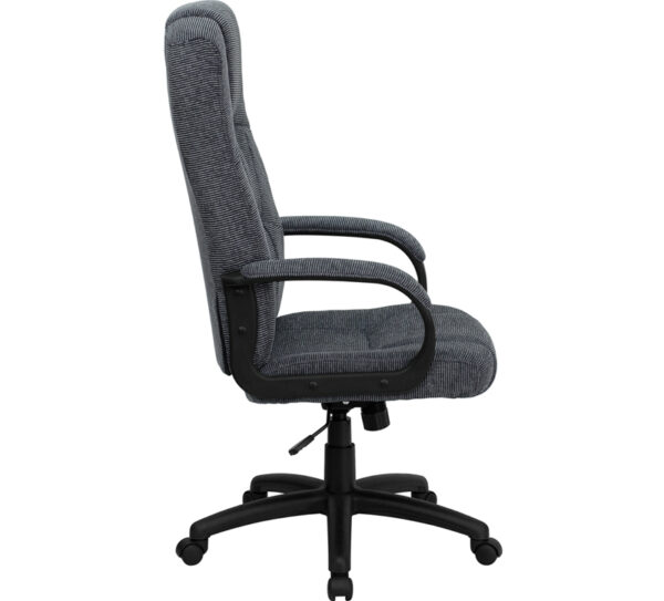 Lowest Price High Back Gray Fabric Executive Swivel Office Chair with Arms