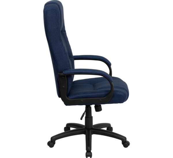 Lowest Price High Back Navy Blue Fabric Executive Swivel Office Chair with Arms