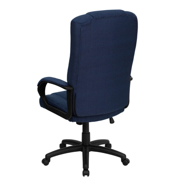 Contemporary Office Chair Navy High Back Fabric Chair