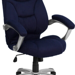 Wholesale High Back Navy Blue Microfiber Contemporary Executive Swivel Ergonomic Office Chair with Arms