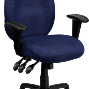 Wholesale High Back Navy Fabric Multifunction Ergonomic Executive Swivel Office Chair with Adjustable Arms