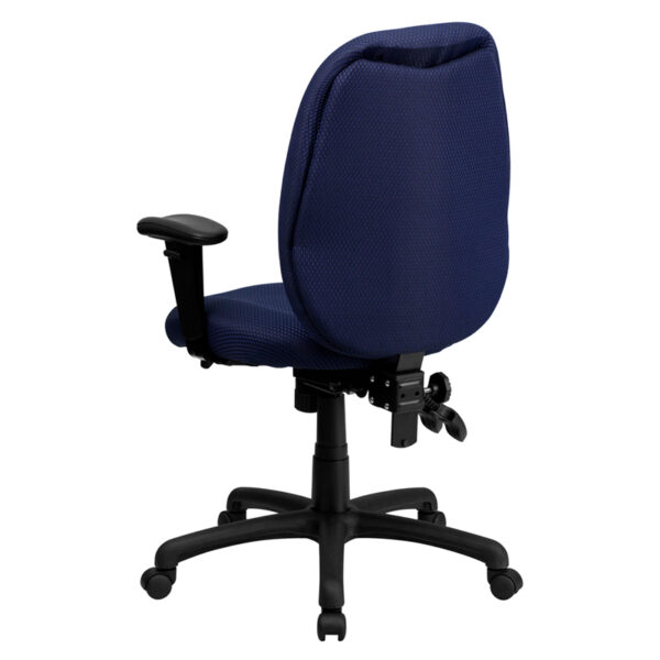 Contemporary Office Chair Navy High Back Fabric Chair