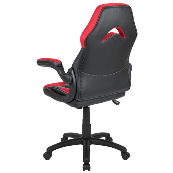 Contemporary Swivel Video Game Chair Red/Black Racing Gaming Chair