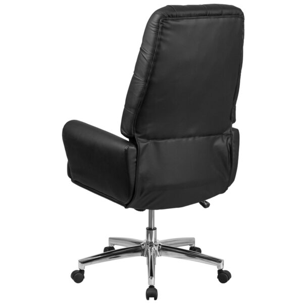 Traditional Office Chair Black High Back Leather Chair