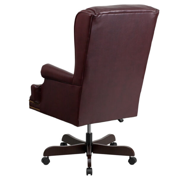 Traditional Office Chair Burgundy High Back Chair