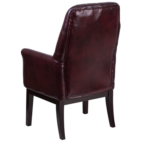 Executive Guest Office Chair Burgundy Leather Side Chair