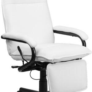 Wholesale High Back White Leather Executive Reclining Ergonomic Swivel Office Chair with Arms