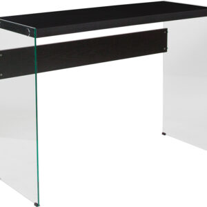 Wholesale Highwood Collection Dark Ash Finish Console Table with Glass Frame