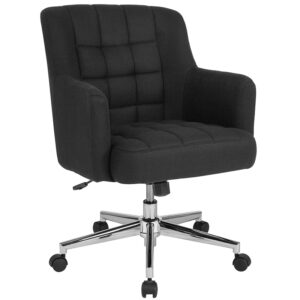 Wholesale Laone Home and Office Upholstered Mid-Back Chair in Black Fabric