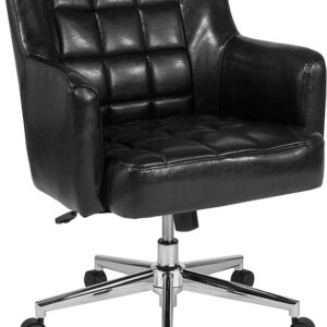 Wholesale Laone Home and Office Upholstered Mid-Back Chair in Black Leather