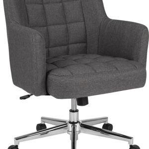 Wholesale Laone Home and Office Upholstered Mid-Back Chair in Dark Gray Fabric