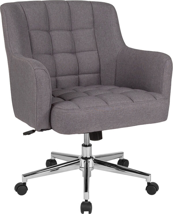 Wholesale Laone Home and Office Upholstered Mid-Back Chair in Light Gray Fabric